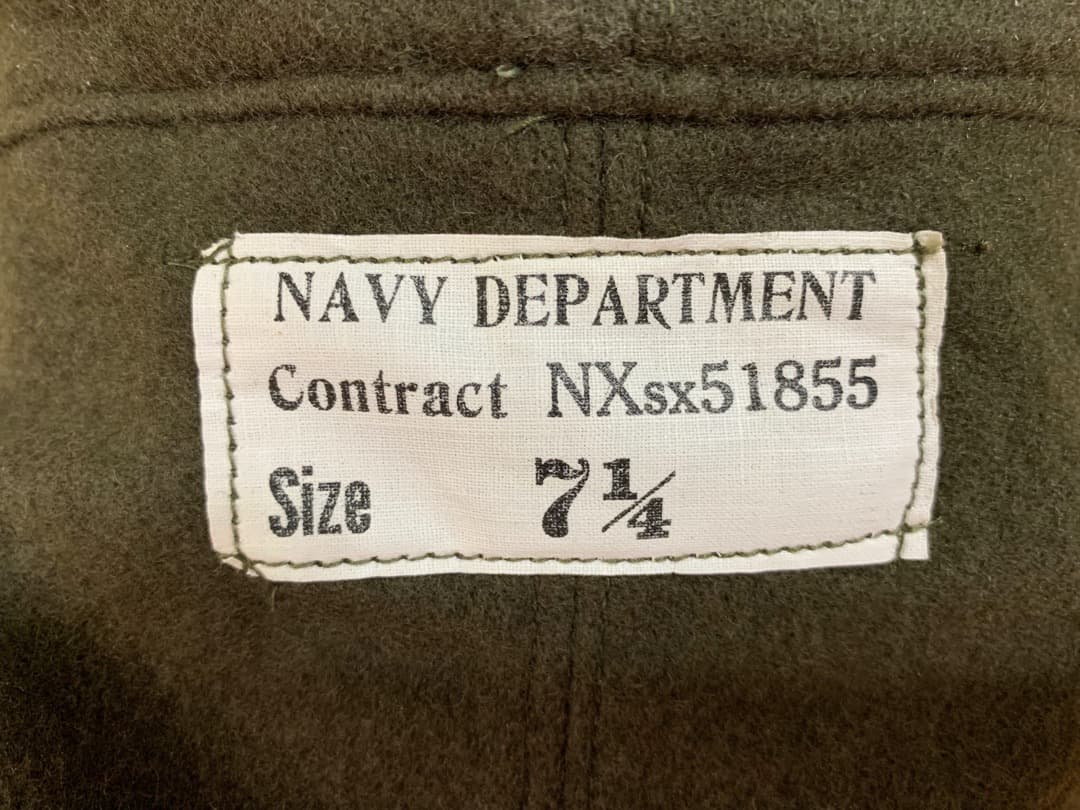 1940s 未使用 デッドストック 米軍 実物 USN デッキキャップ ①