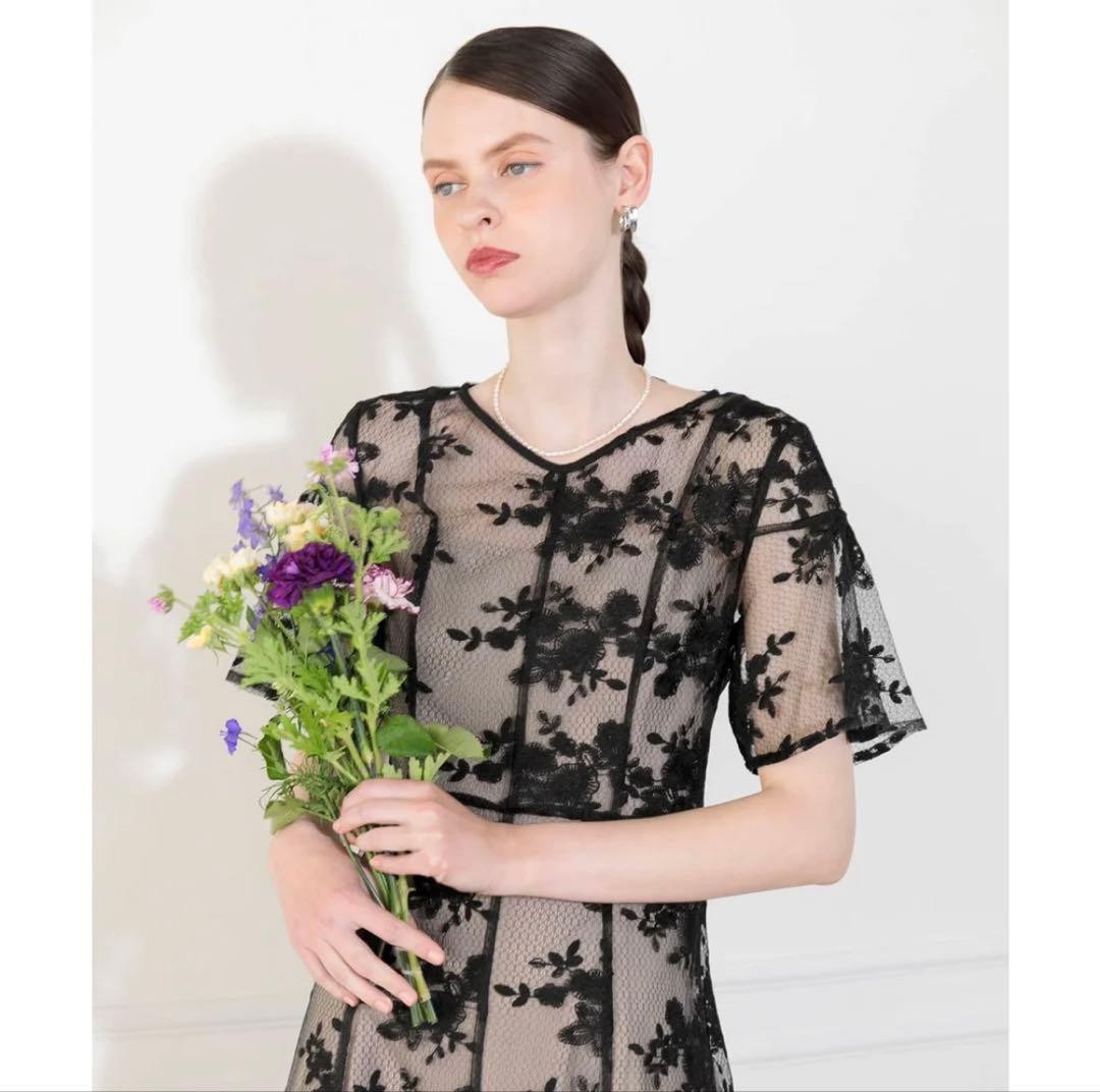 Leja 花柄後ろリボン半袖キャミワンピースセットアップドレス