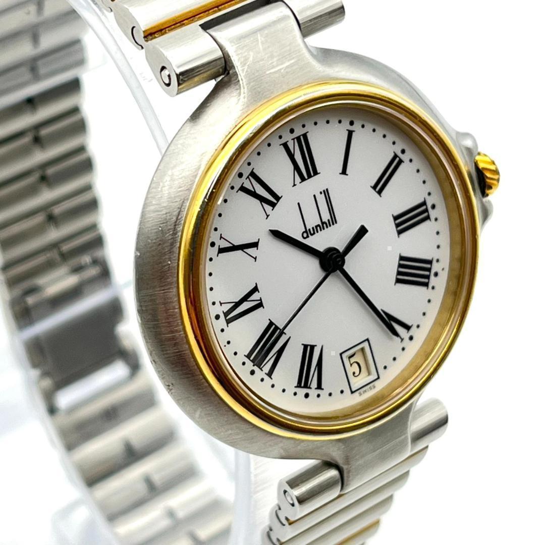 良品 ダンヒル ミレニアム 腕時計 ローマン デイト 電池交換済 ラウンド