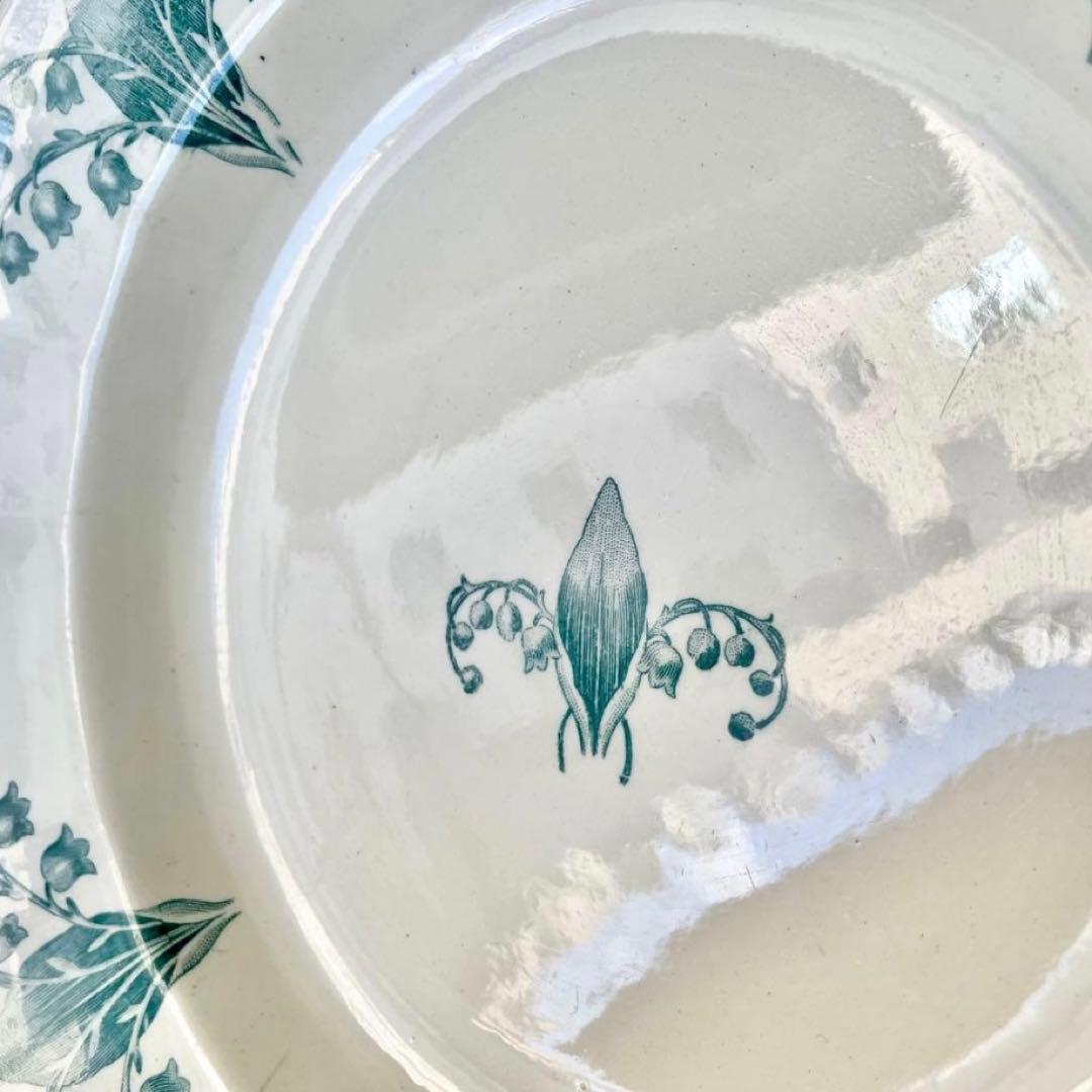 ロンシャンすずらんプレート平皿深皿2枚セット　ミュゲフランスアンティークスズラン