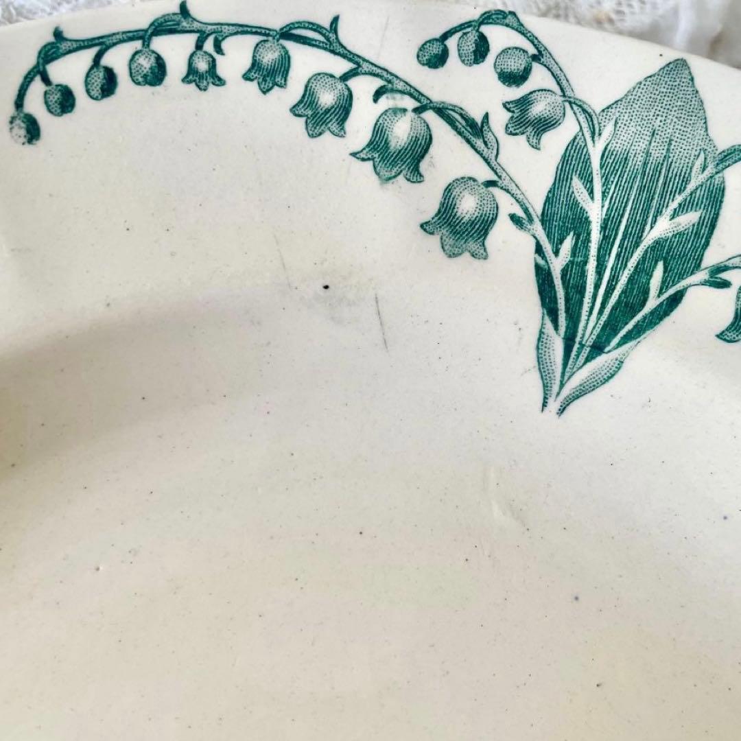 ロンシャンすずらんプレート平皿深皿2枚セット　ミュゲフランスアンティークスズラン