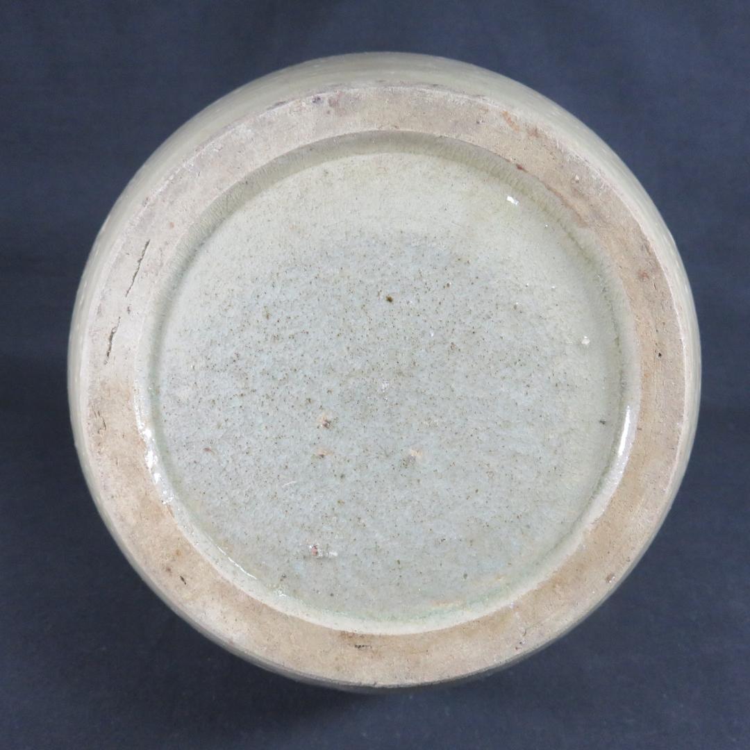 壺 笠間 民藝 大壺 木栓 時代物 窯傷 高さ39センチ