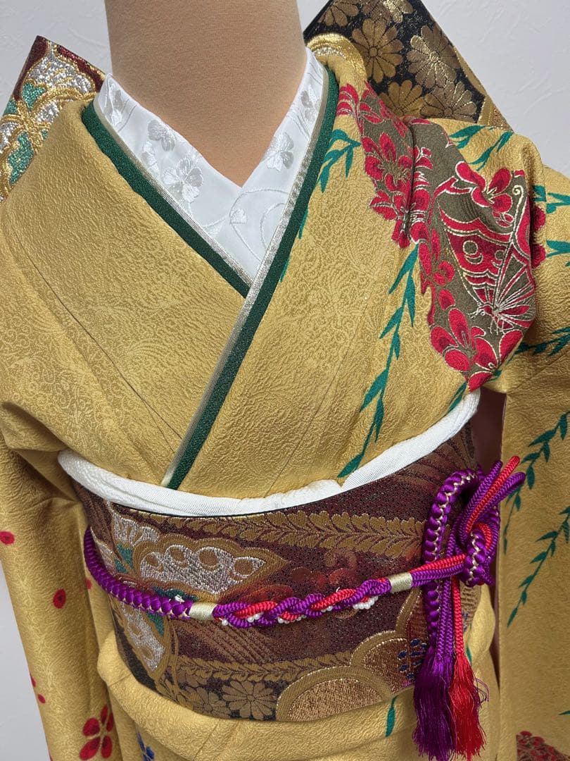 豪華新品西陣織袋帯付き　正絹振袖フルセットお探しの方に！！アースカラー　成人式