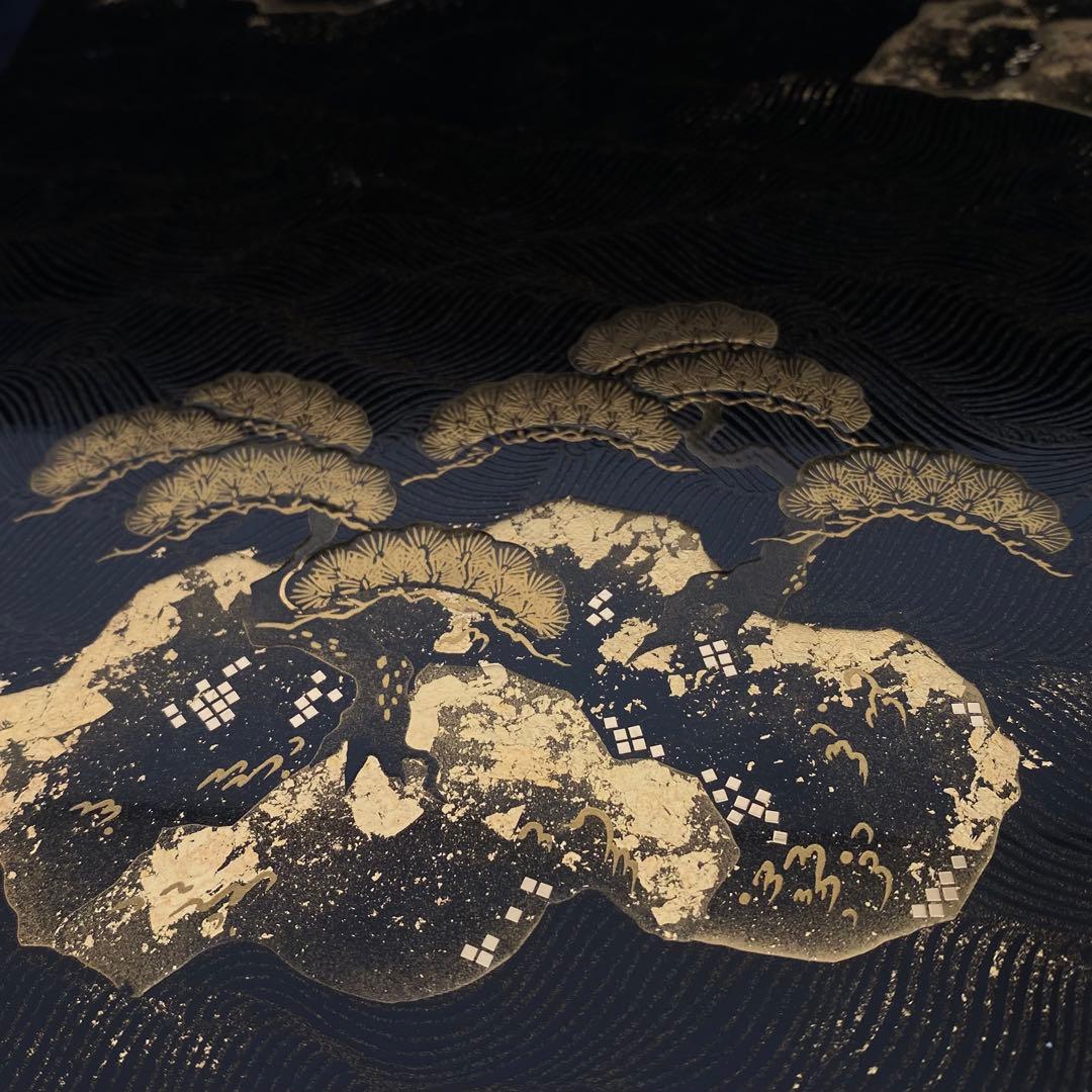 【美品】硯箱 文庫 木製 漆塗り　漆器 蒔絵　道具箱　小物入れ　伝統工芸品　松島