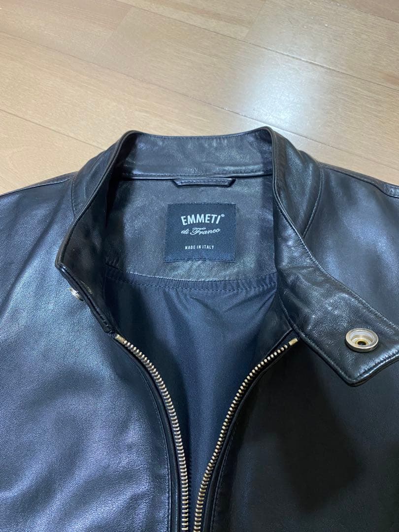 EMMETTI レザー シングルライダース JURI ゴールドジップ 48