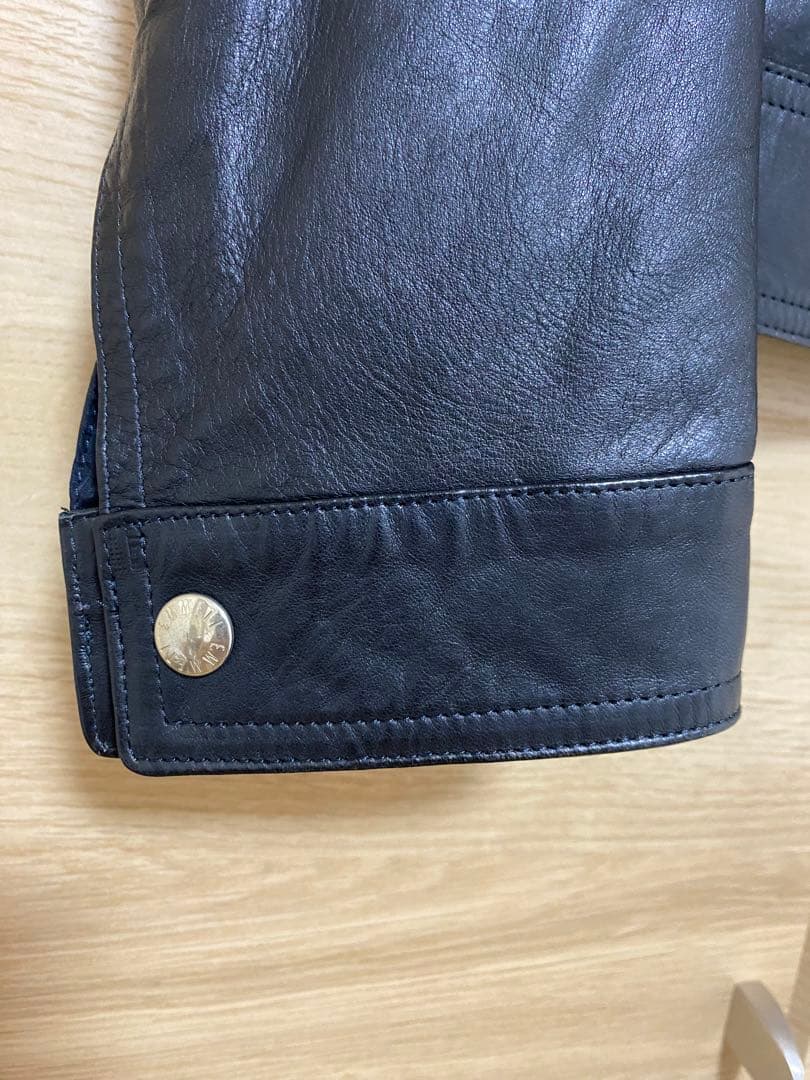 EMMETTI レザー シングルライダース JURI ゴールドジップ 48