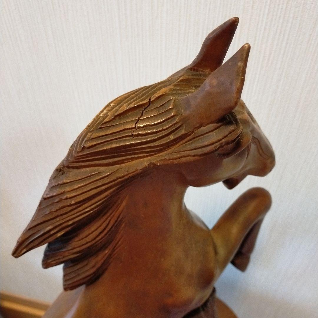 セール中! ❗馬の木彫り　大型　干支　開運縁起物　アンティーク　約55cm