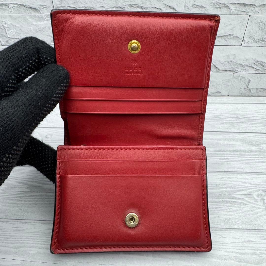 【美品】 GUCCI インターロッキング GG チェリー 二つ折り財布 PVC