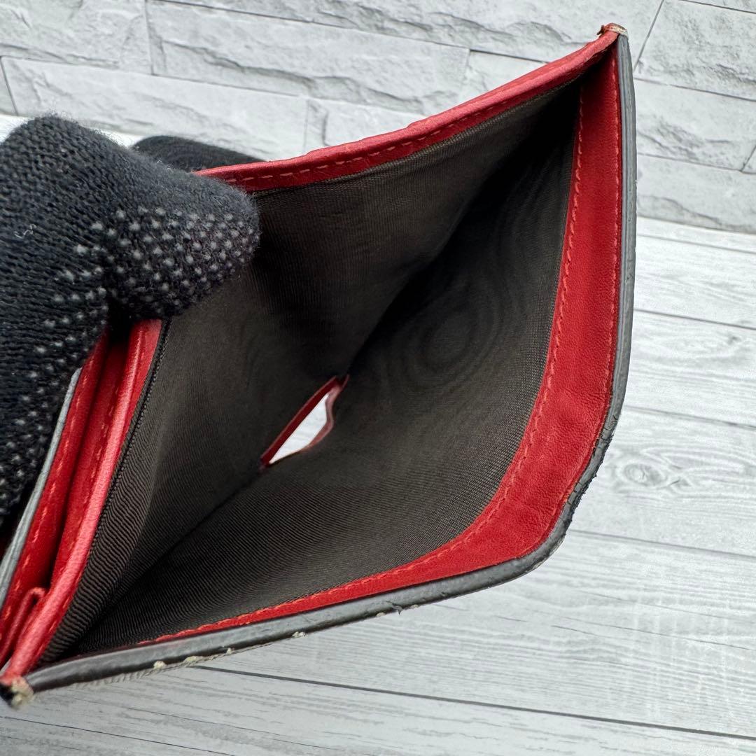 【美品】 GUCCI インターロッキング GG チェリー 二つ折り財布 PVC