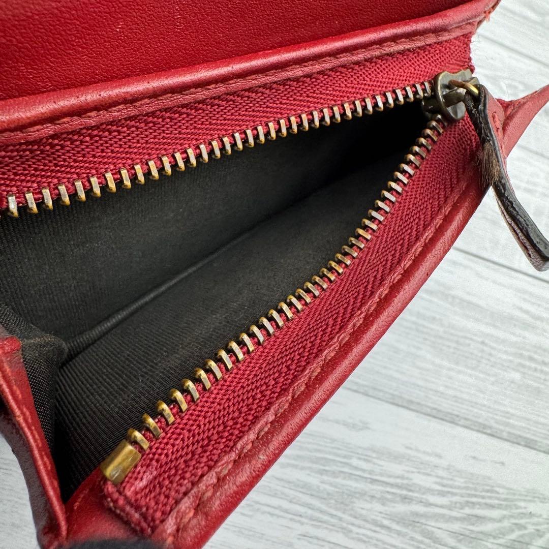 【美品】 GUCCI インターロッキング GG チェリー 二つ折り財布 PVC