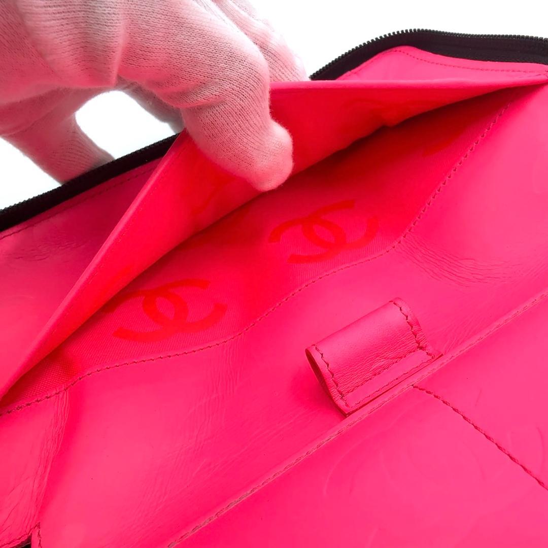 ◇シャネル◇カンボンライン/ラウンドファスナー/長財布/ブラック/ピンク