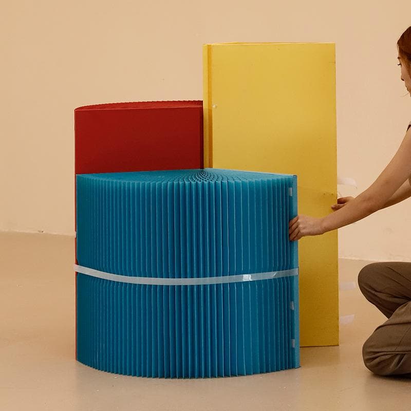 三色組み合わせ階段円柱型ディスプレイ台 直径40cm高さ98㎝ 陳列台 展示会