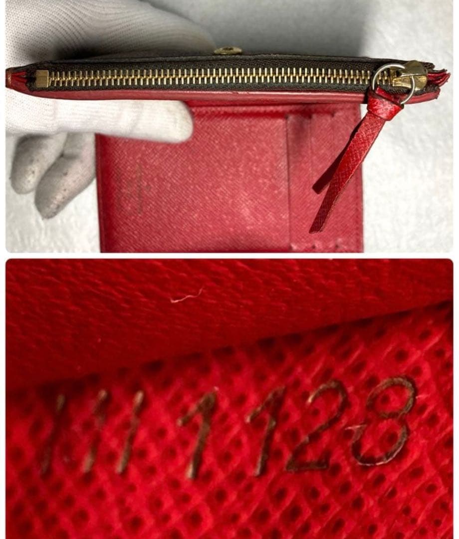 ルイヴィトン ダミエエベヌ ポルトフォイユ　ヴィクトリーヌ 三つ折り財布