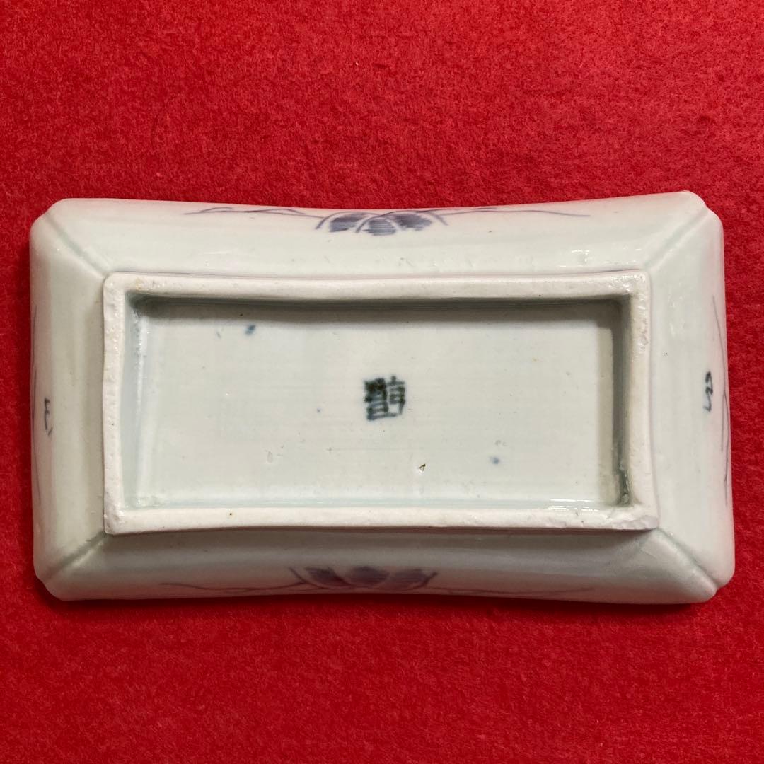 古陶磁　古伊万里　白磁染付山水図長皿　無傷完品　（江戸期）