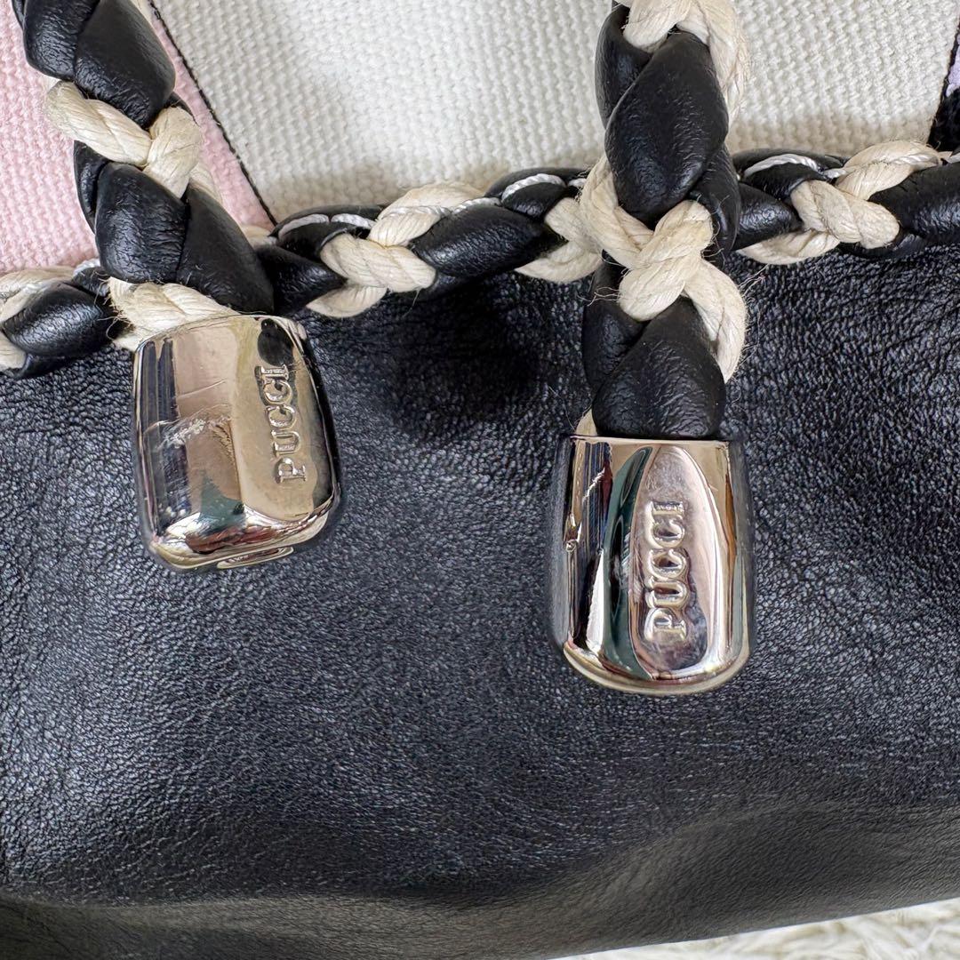 エミリオプッチ ショルダーバッグ　2005年　ラクロワ期　レザー　キャンバス