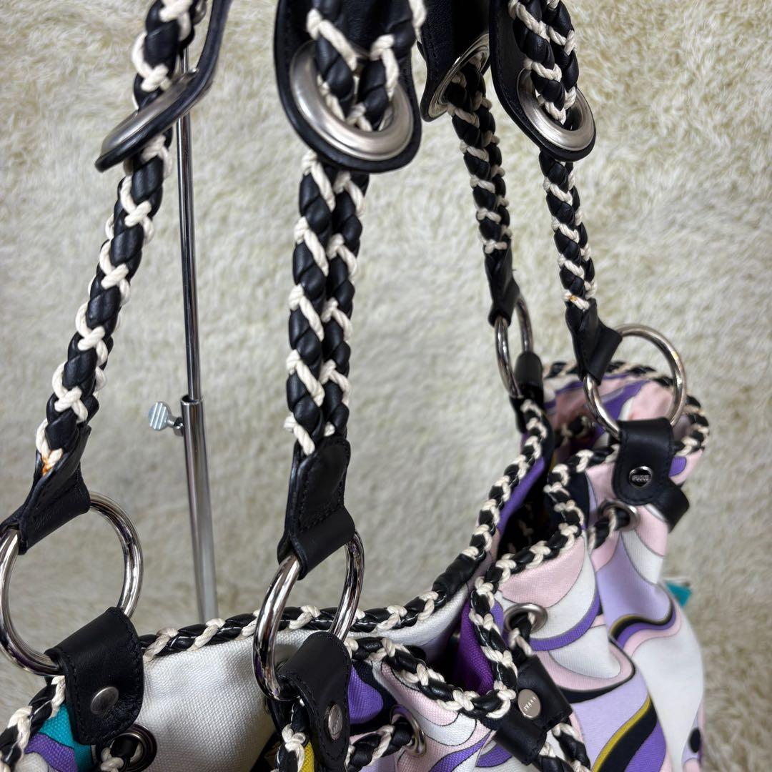 エミリオプッチ ショルダーバッグ　2005年　ラクロワ期　レザー　キャンバス