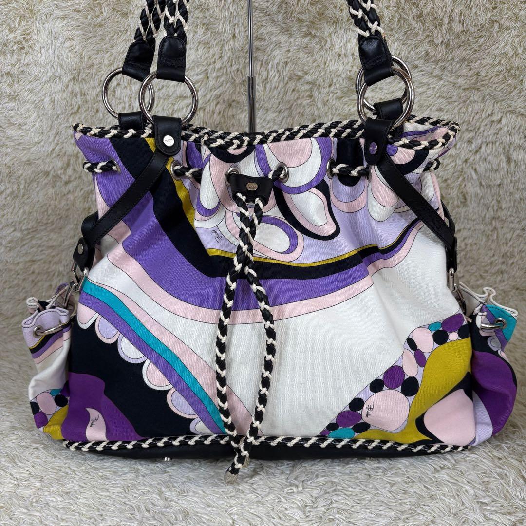 エミリオプッチ ショルダーバッグ　2005年　ラクロワ期　レザー　キャンバス