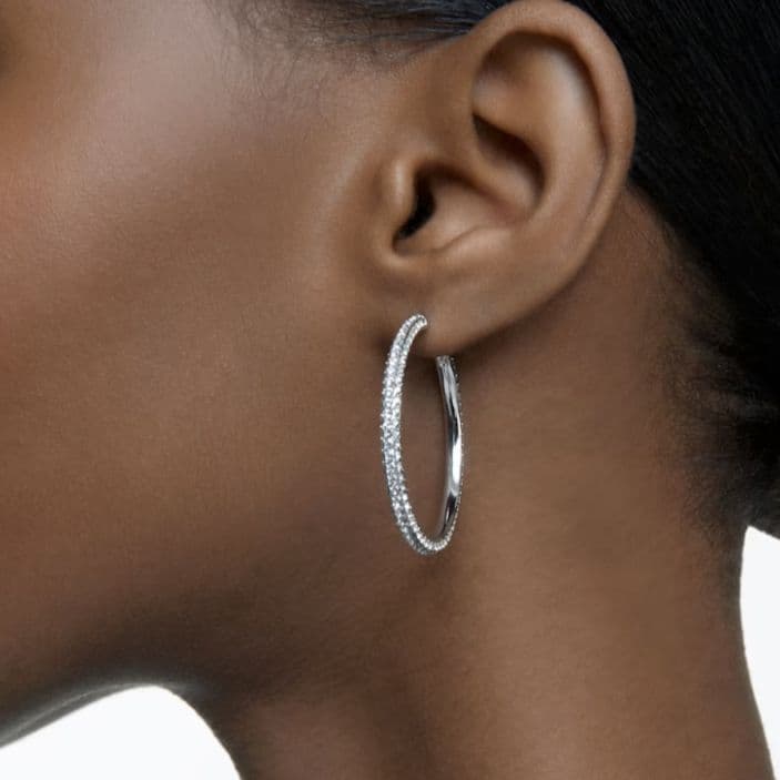 SWAROVSKI　Dextera フープピアス　パヴェ シルバーカラー