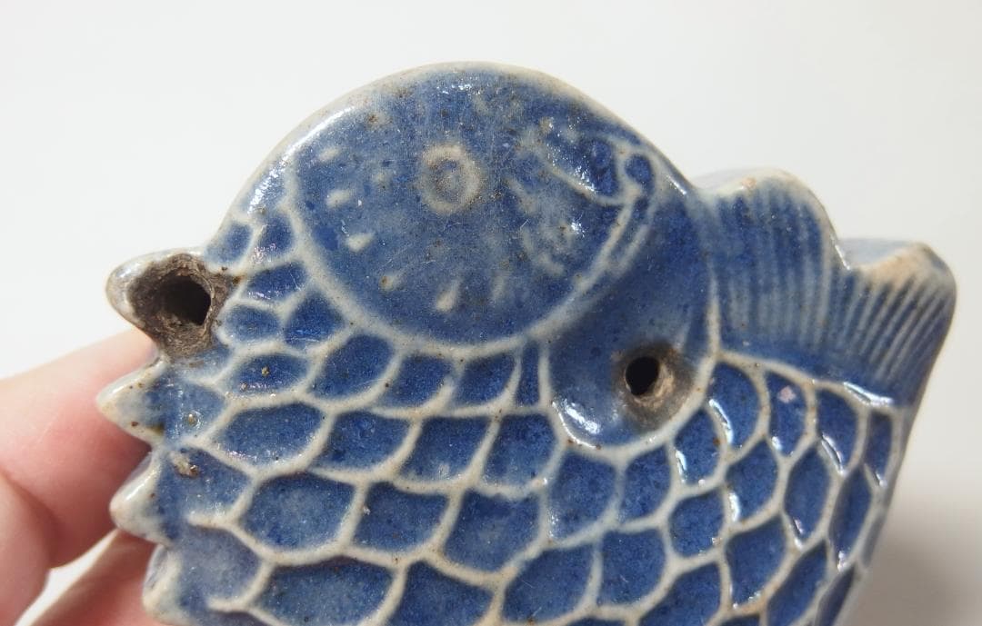 李朝瑠璃魚形水滴/文房具/書道具/朝鮮美術/韓国/民藝