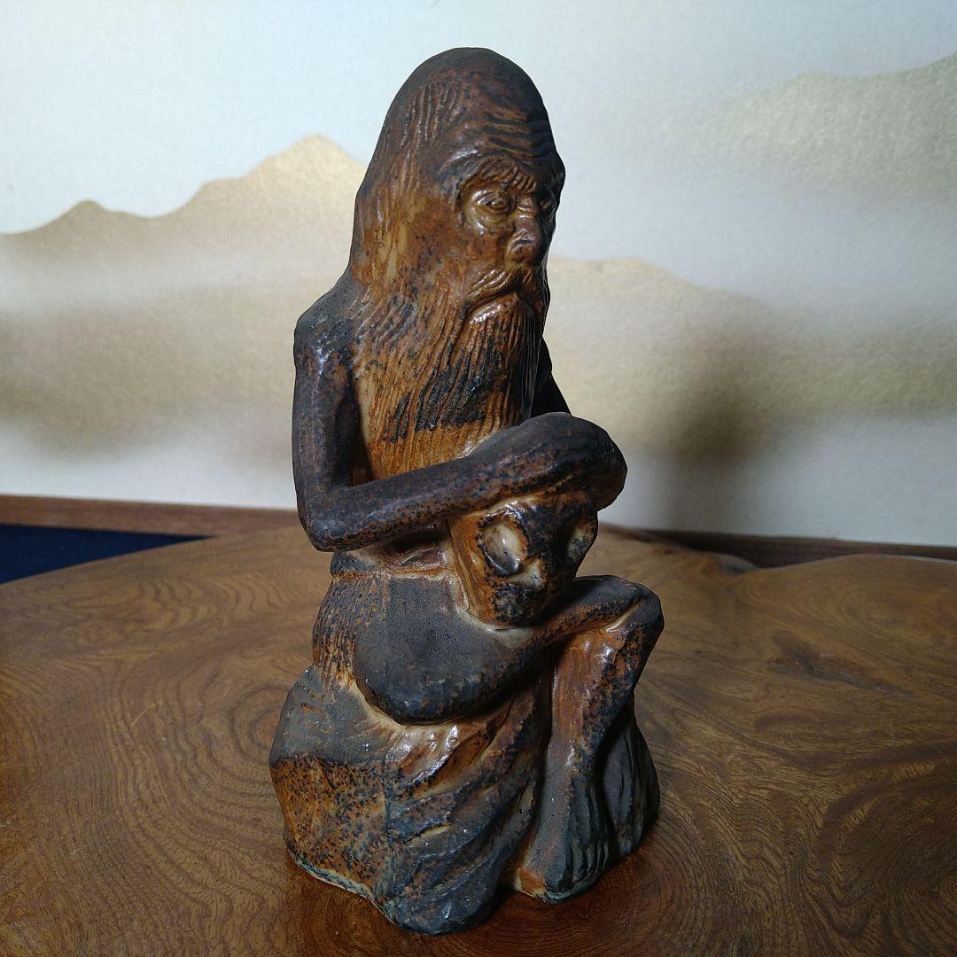 AC45 萬珠焼 京焼 清水焼 聖賢 聖哲像 髑髏しゃれこうべ 時代物