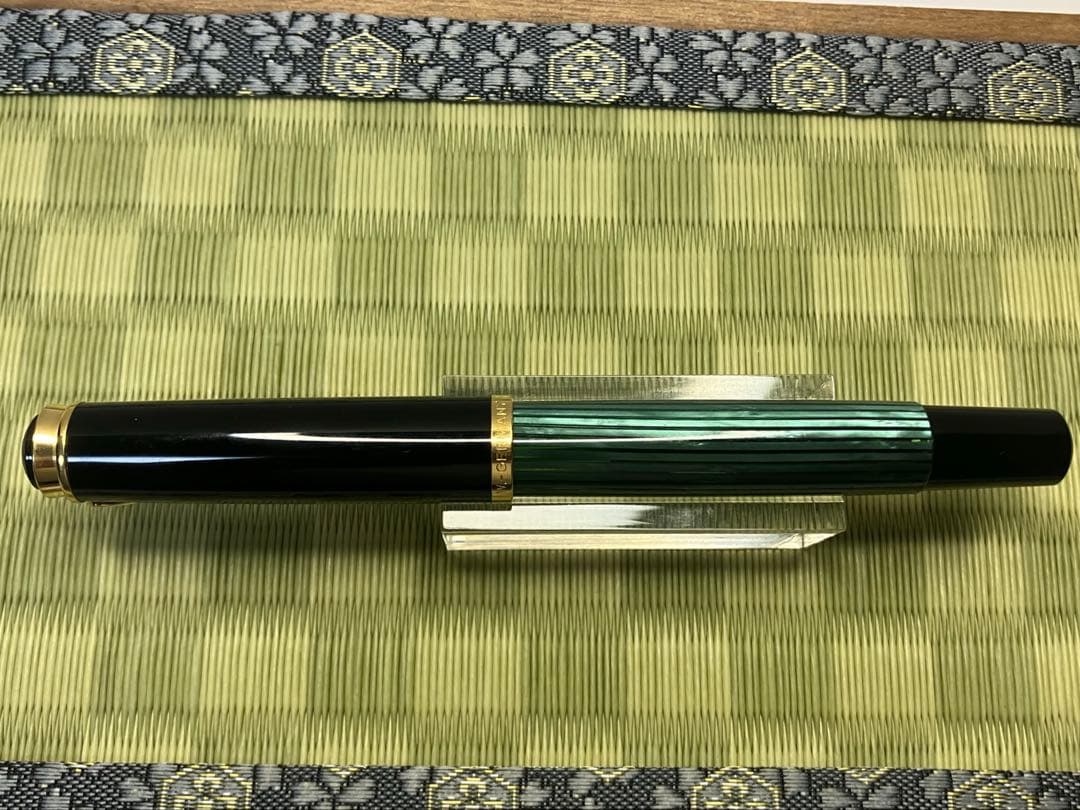 Pelikan M400(#500)　green-stripe 緑縞　F-nib