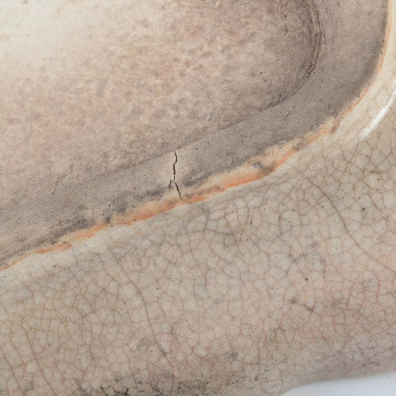 萩焼　十一代　坂高麗左衛門（韓峯）作　葉形　銘々皿　五客　時代箱　V　9500