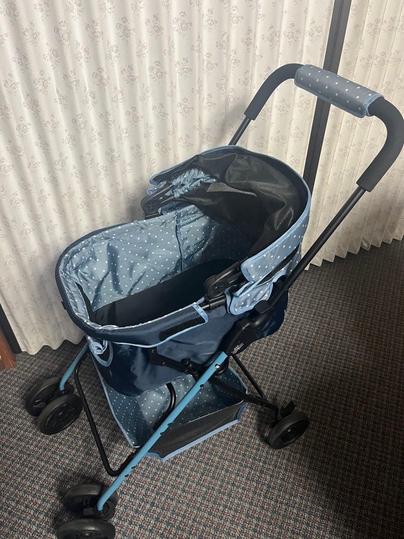 ネイビー 星模様 ペットカート