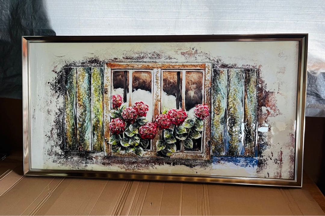 クリスタル アートパネル 紫陽花 風景画