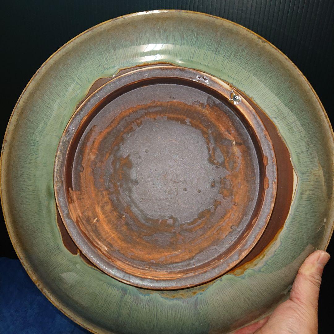 時代物、加藤五山、釣窯釉飾り皿貴重品