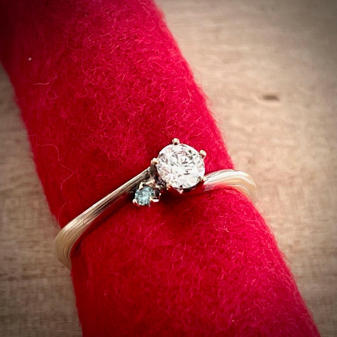 ネ*コ様 杢目金屋リング　指輪　ダイヤモンド　一粒　ブランド　婚約指輪　K18