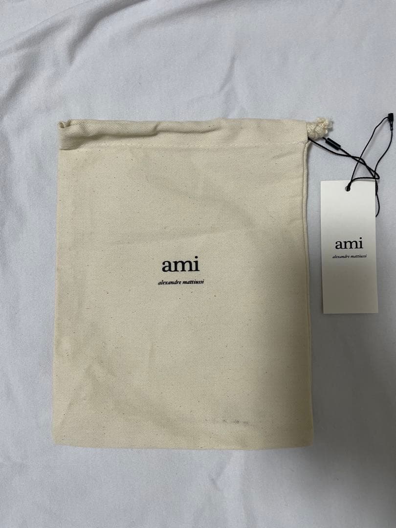 ami アミパリス ビーニーニット帽 ホワイト 新品タグ付き 巾着付き