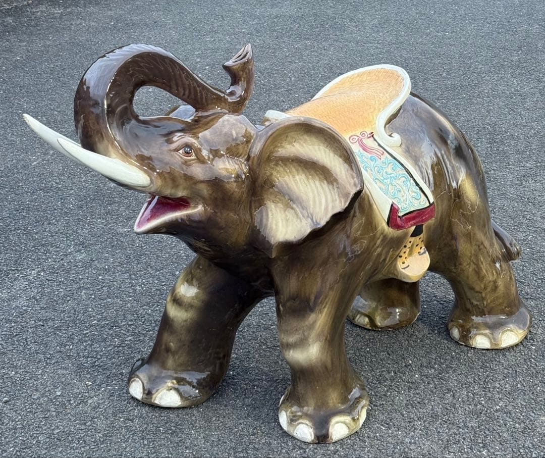 値下げ 近畿配達&引き取り 大型♪ 乗れるサイズ ベンチ 象 ゾウ 置物