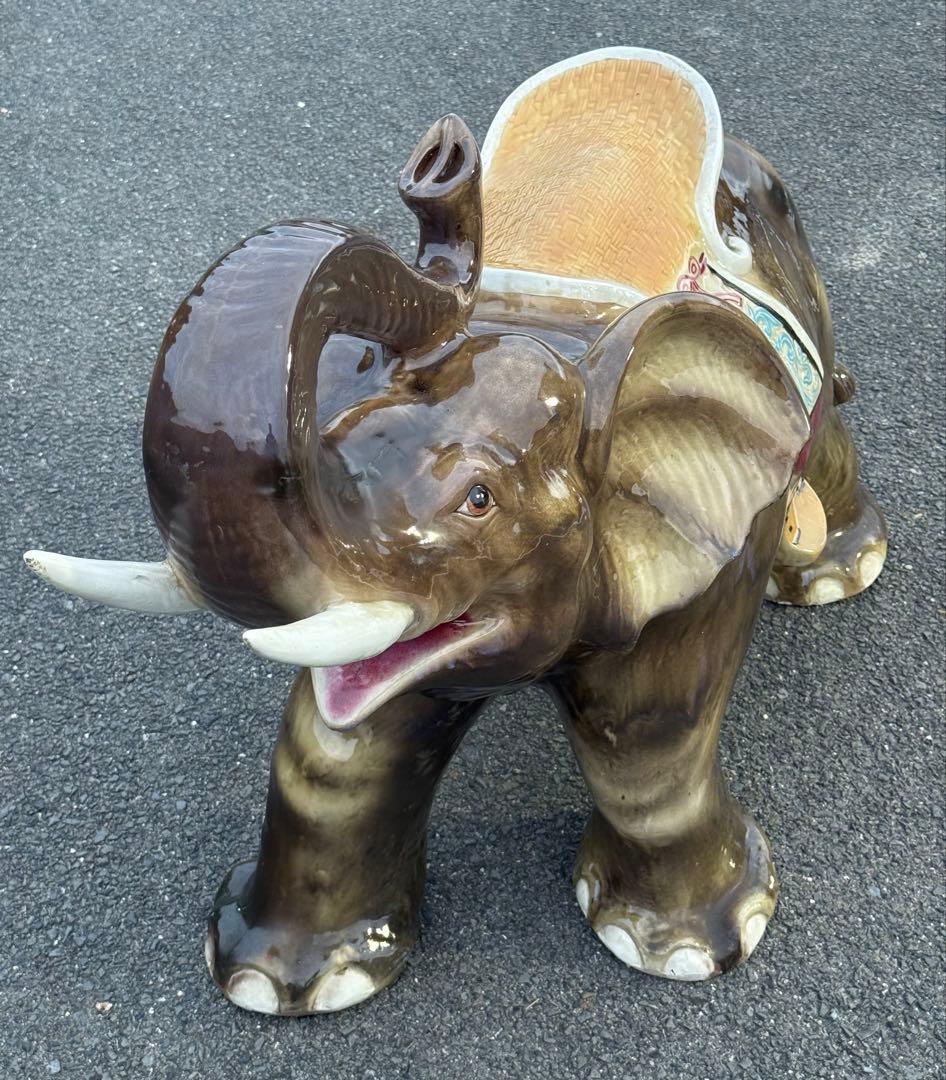 値下げ 近畿配達&引き取り 大型♪ 乗れるサイズ ベンチ 象 ゾウ 置物
