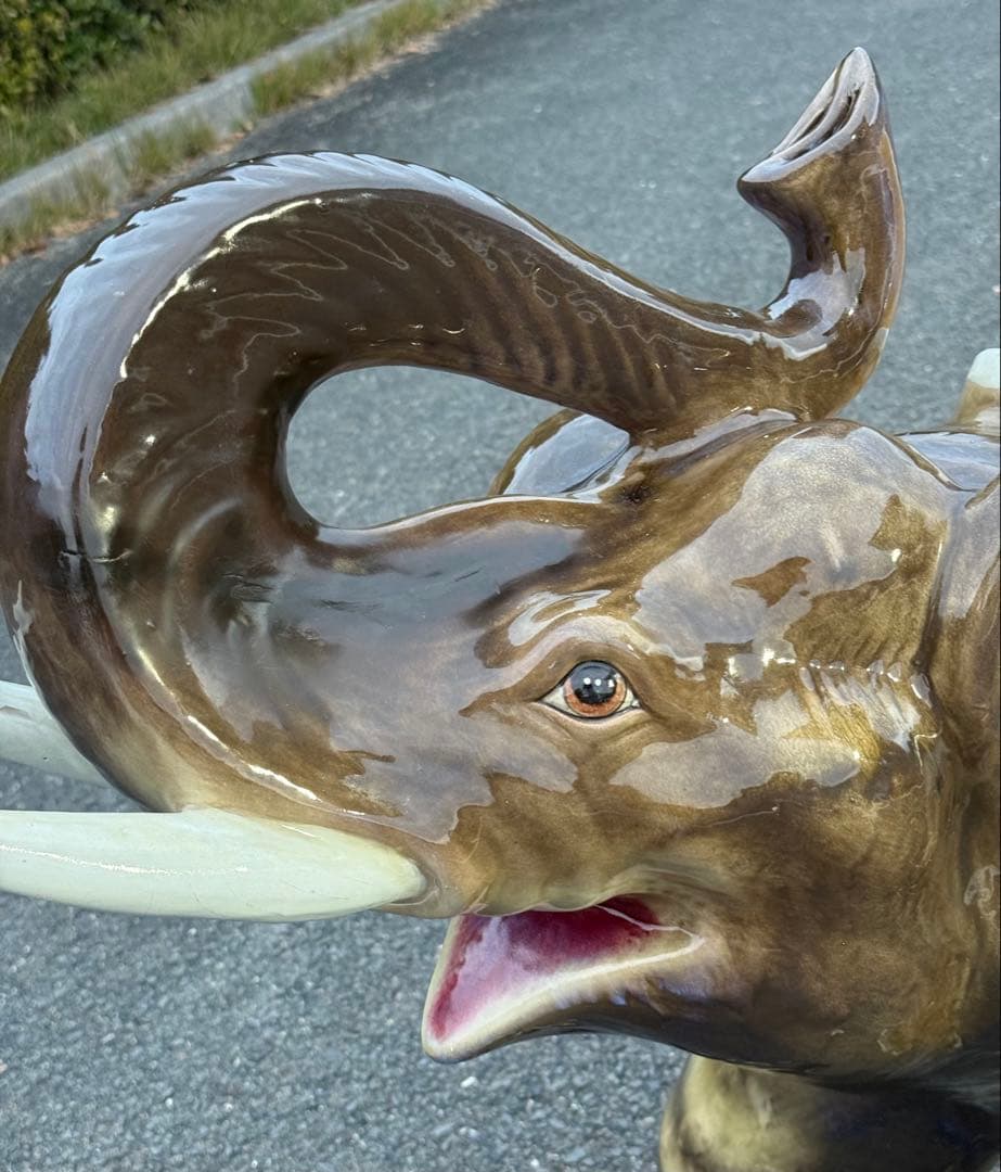 値下げ 近畿配達&引き取り 大型♪ 乗れるサイズ ベンチ 象 ゾウ 置物