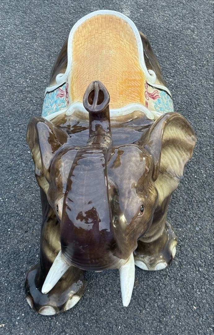 値下げ 近畿配達&引き取り 大型♪ 乗れるサイズ ベンチ 象 ゾウ 置物