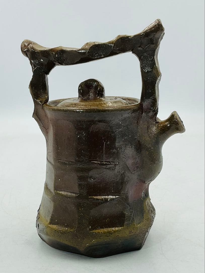 【90】◉実力人気作家・今成研二先生　備前焼手造り急須　宝瓶　保存箱◉