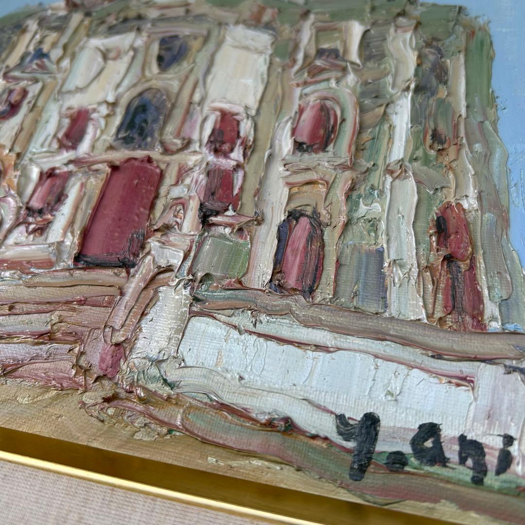 サイン入り　在銘 油彩画 【オビドス礼拝堂】建物風景 インテリア　美術品