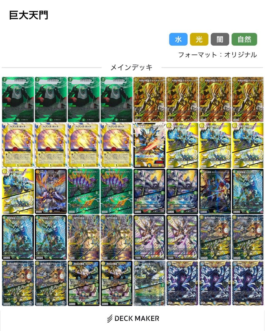 巨大エリクシア天門 白緑天門 デッキ 微高レート