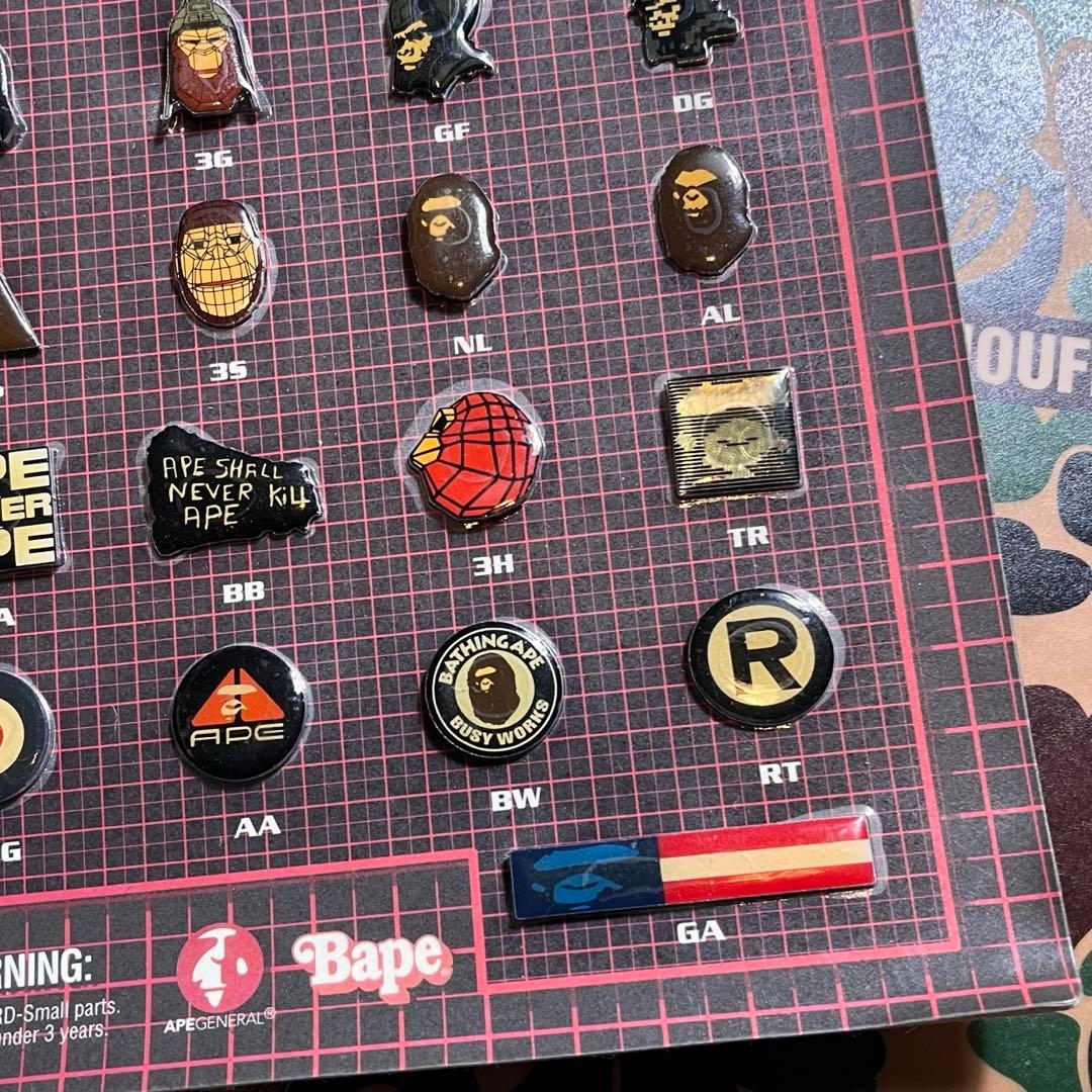 レア　APE BAPE 当時　ピンバッジ　セットアップ　カモフラカタログ　セット