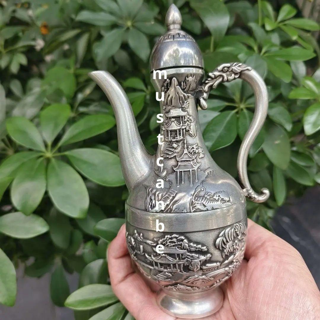 銅器 山水筒 水筒 徳利 急須 装飾品 工芸品 置物