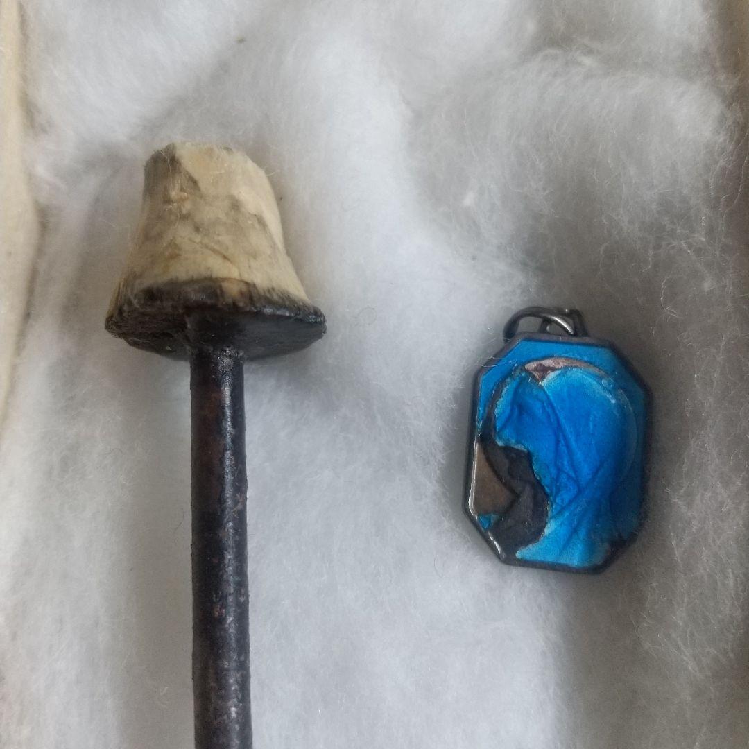 当時物 マリア様とキリスト様 エマイユ ルルドの泉 メダイ チャーム隠れ切支丹