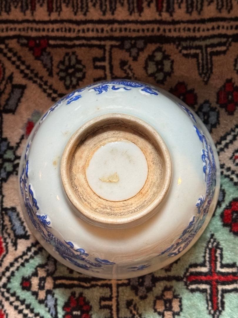 ‼️最後の値段‼️リサイクルFORT‼️中国製で青磁染付龍の図鉢