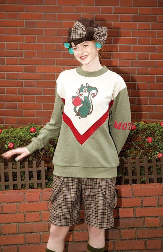 タグ付き♥♥サスペンダー付きパンツ、チェック千鳥柄MILKミルク