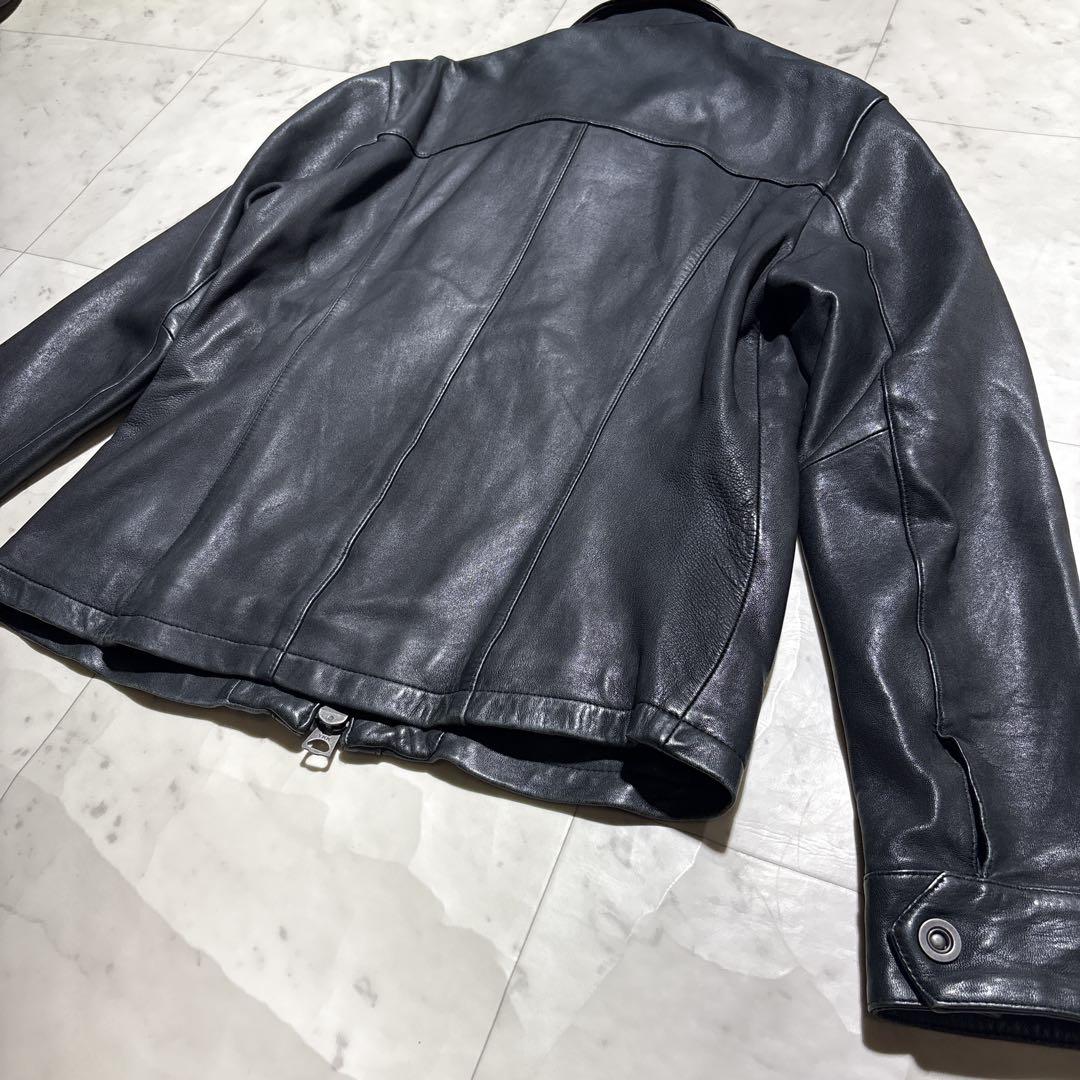 AVIREX ブラック シングルライダースジャケット M ブラック　レザー