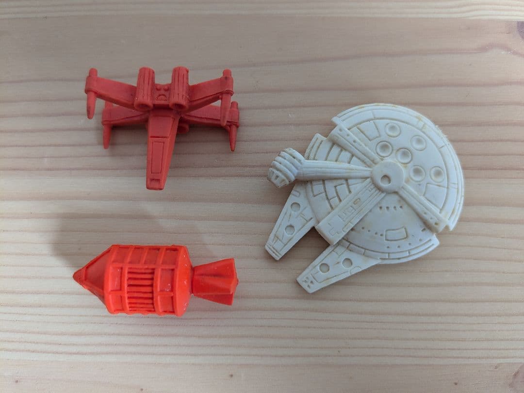 スターウォーズ 1978 消しゴム ファルコン号 3個セット 当時物 タカラ