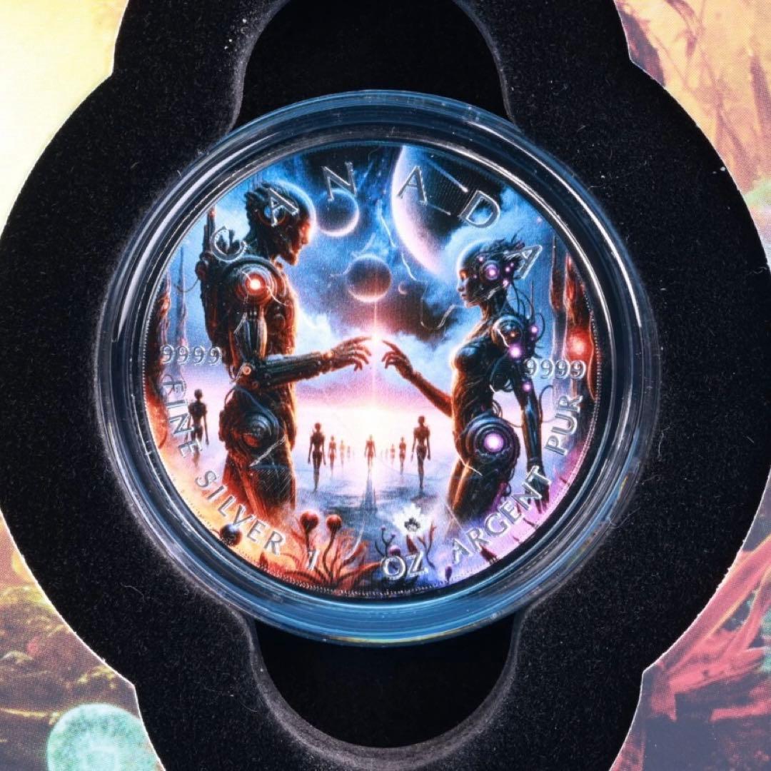 メイプルリーフ 銀貨 アストロノーツ 両面カラー ブラックルテニウム 1オンス