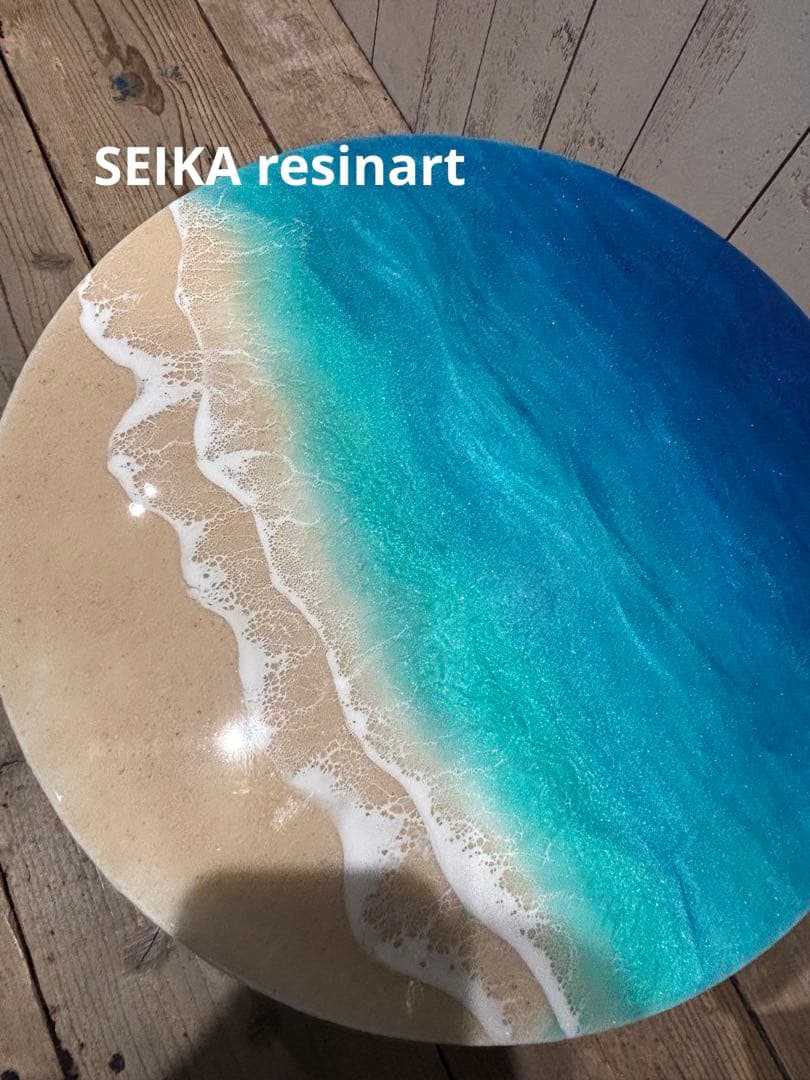 レジンアート　ミニラック　サイドテーブル　ミニラック　海レジン　ミニテーブル