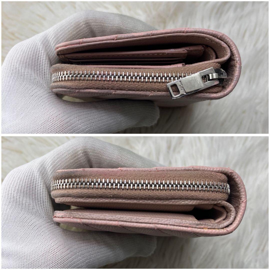 美品✨イヴサンローラン YSL 財布 コンパクト ピンク系 レディース