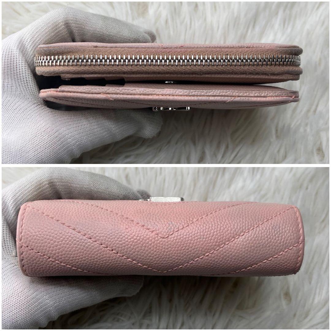 美品✨イヴサンローラン YSL 財布 コンパクト ピンク系 レディース
