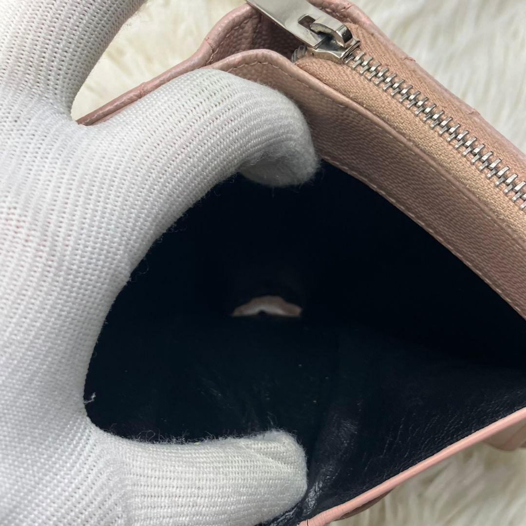 美品✨イヴサンローラン YSL 財布 コンパクト ピンク系 レディース